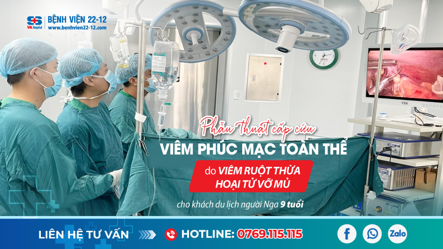 Bệnh viện 22-12 | Cấp cứu thành công bé gái người nga 9 tuổi bị viêm phúc mạc toàn thể do viêm ruột thừa hoại tử vỡ mủ