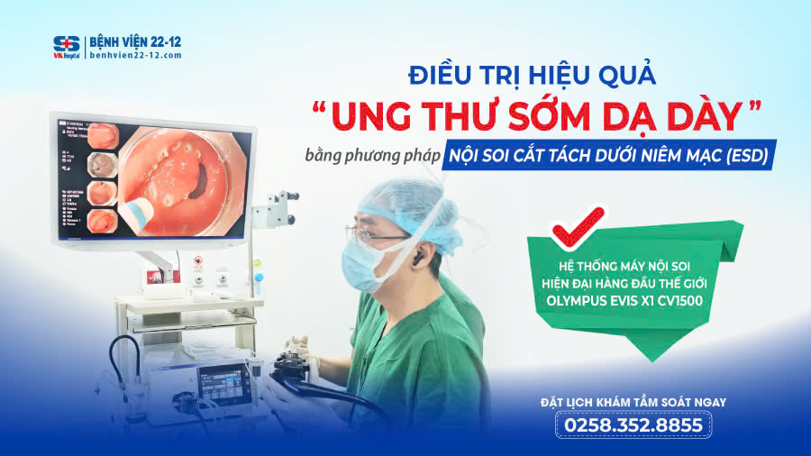 Bệnh viện 22-12 | Điều-trị-hiệu-quả-ung-thư-sớm-dạ-dày-bằng-ESD