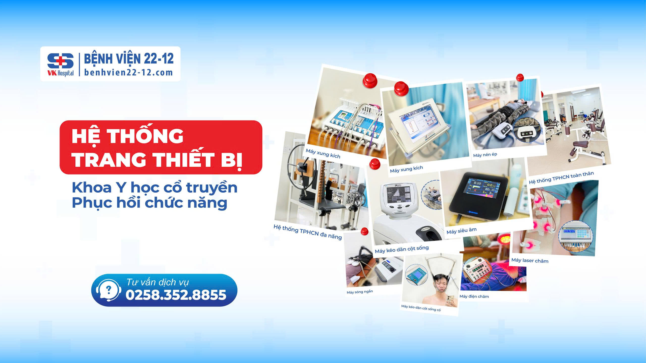 Bệnh viện 22-12 | hệ thống trang thiết bị YHCT-PHCN Bệnh viện 22-12 | hệ thống trang thiết bị YHCT-PHCN
